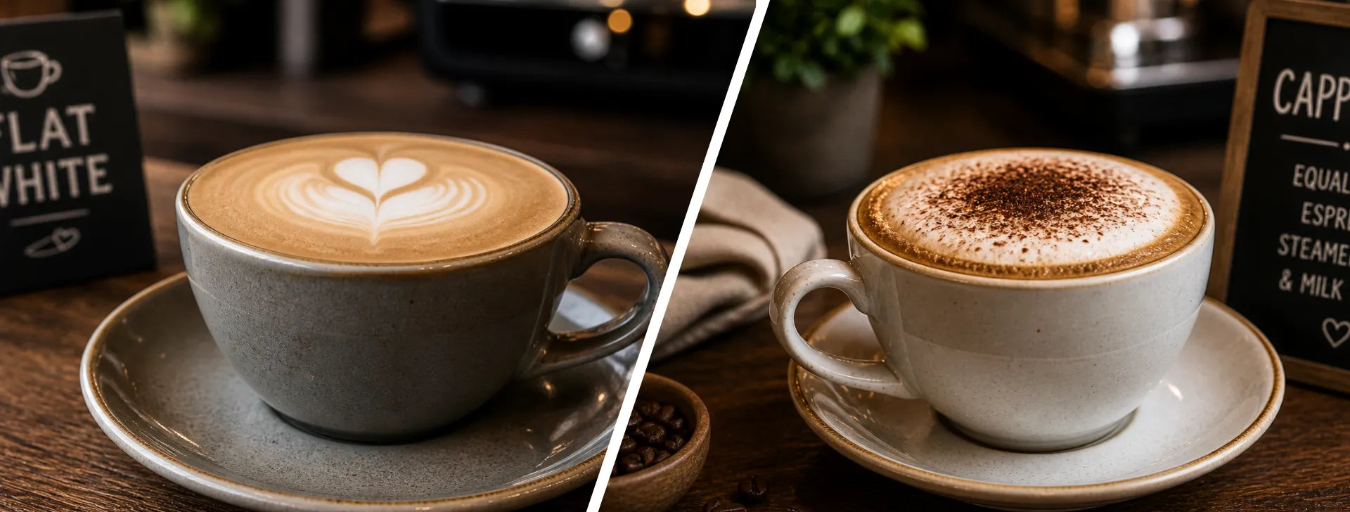 Difference between flat white vs cappucino