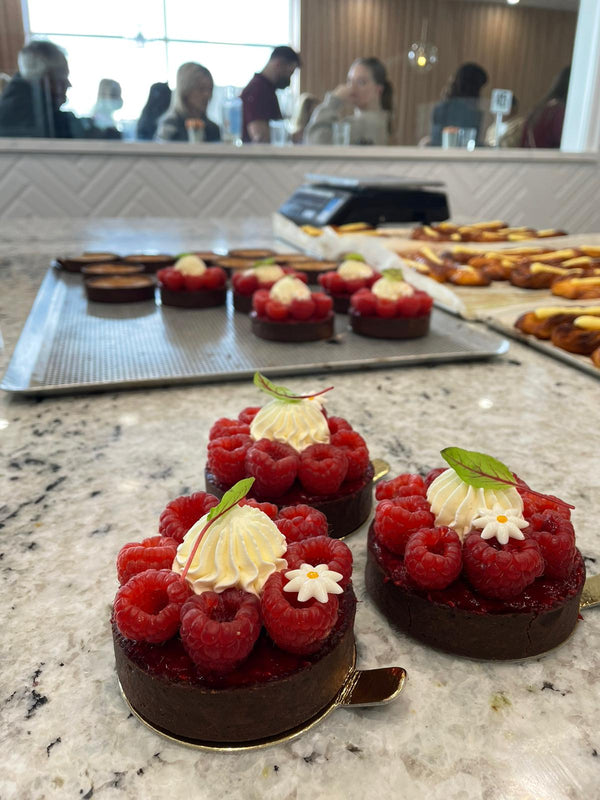 Freshly made French pastries at L'Anse, Port Lincoln